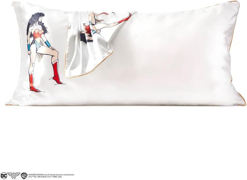 Kitsch Wonder Woman x Satin Pillowcase - King Size Cooling Satin Pillowcase with Zipper - Image 2