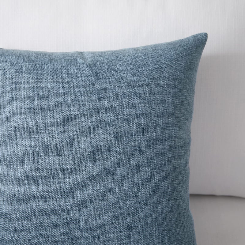 Meekio Set of 2 Deep Grey Blue Pillow Covers 20 x 20 Inch Farmhouse Boho Decorative Throw Pillow Covers Linen Cushion Covers for Sofa Couch D?cor - Image 4