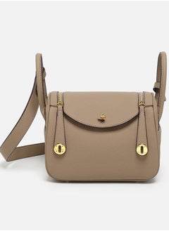 Loquat Ladies' Stylish Pillow Bags Single Shoulder Crossbody Handbag With Golden  buckle Beige 