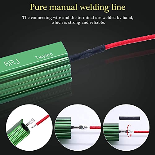 Twidec/4Pcs 50W 6Ohm LED Load Resistors For Fix LED Hyper Flash Turn Signal Light Bulb Fast Blink Error Code Warning Cancellor RX24-50W6-4X - Image 5