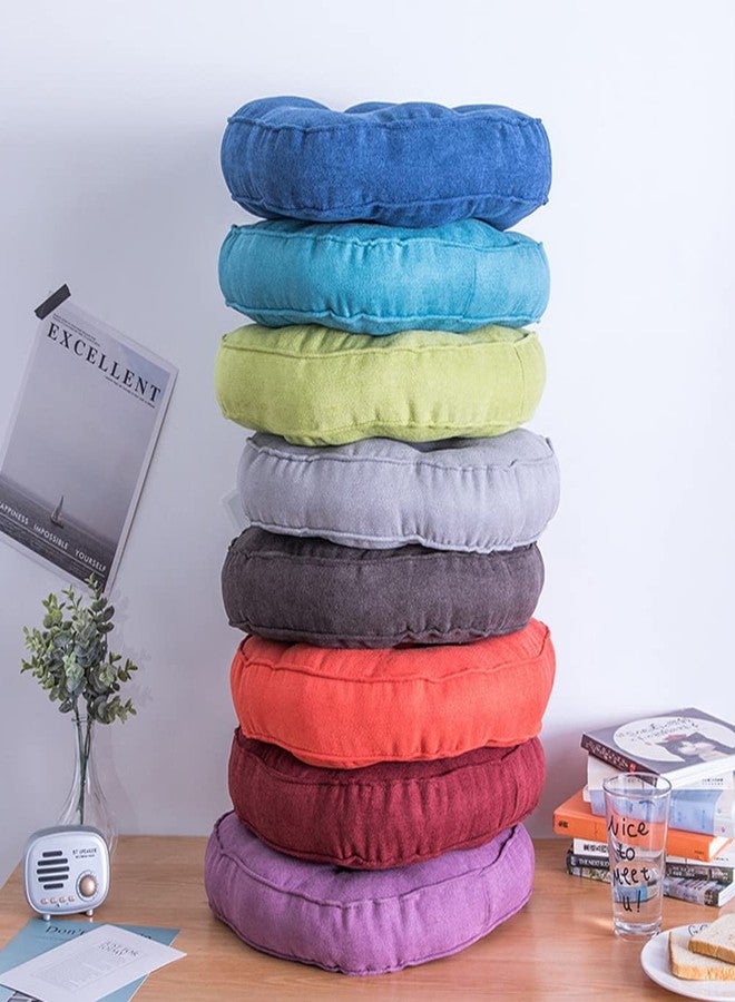 vctops Round Chair Pad Seat Cushion Solid Color Soft Chair Pads Comfy Velvet Cushion Pillow for Kitchen Dining Office Chair Kids Reading (Green,Diameter 18") - Image 2