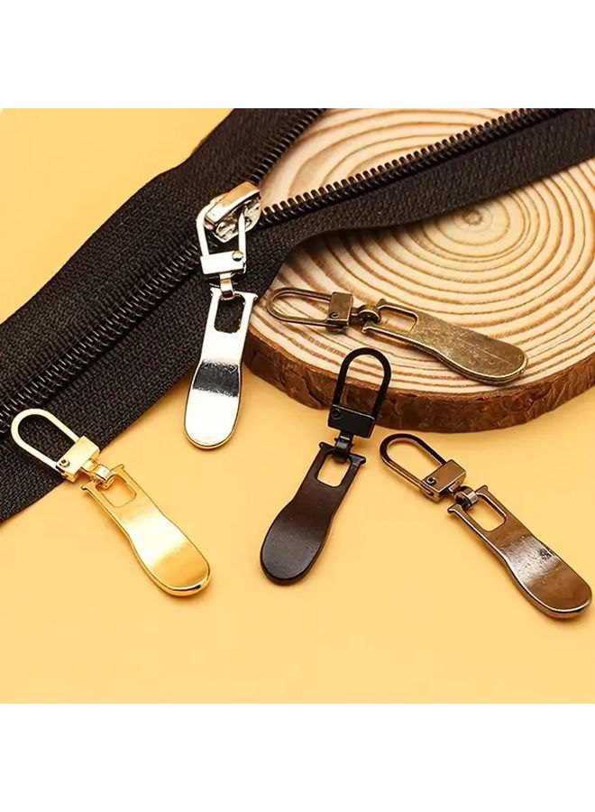 4 Black Detachable Metal Zipper Pull Zippers - Image 2