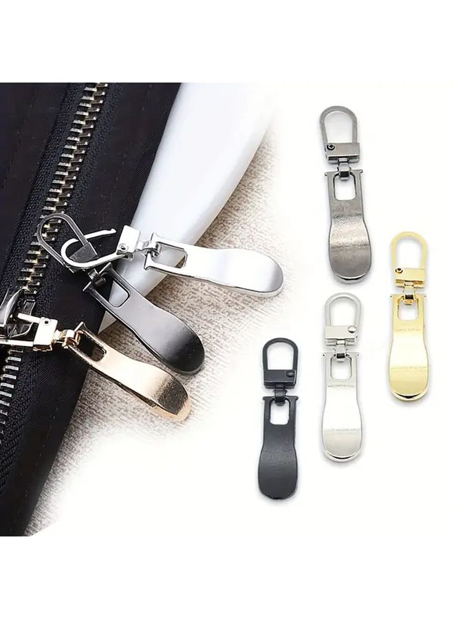 4 Black Detachable Metal Zipper Pull Zippers - Image 1