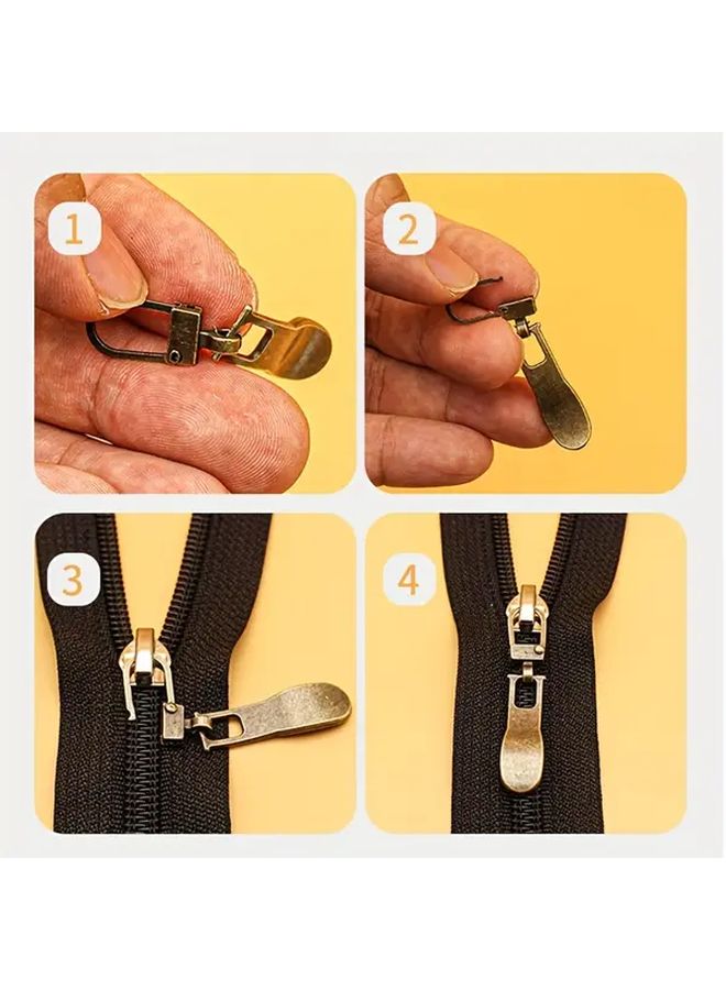 4 Black Detachable Metal Zipper Pull Zippers - Image 5