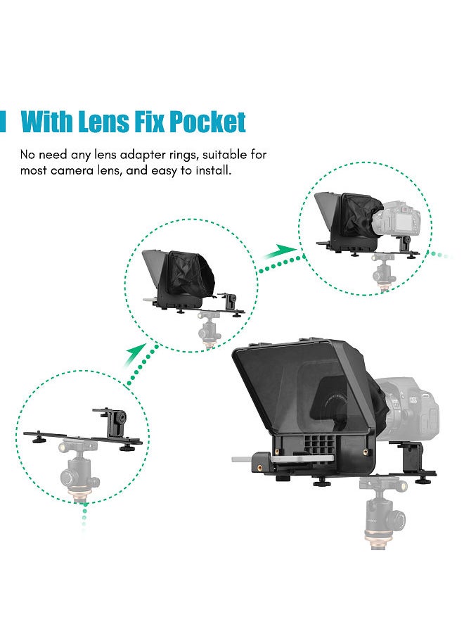 ANDOER - Andoer A10 Portable Smartphone DSLR Camera Teleprompter Prompter Kit - Image 1