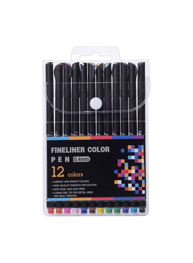 نيبمينينت طقم أقلام تلوين بخط رفيع مكون من 12 قطعة متعدد الألوان - Image 1