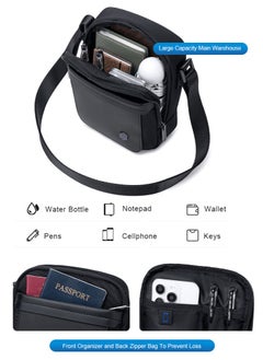 ARCTIC HUNTER Lightweight Crossbody Sling Bag, Small Work Office Messenger Bag for Men, Black  - Image 4