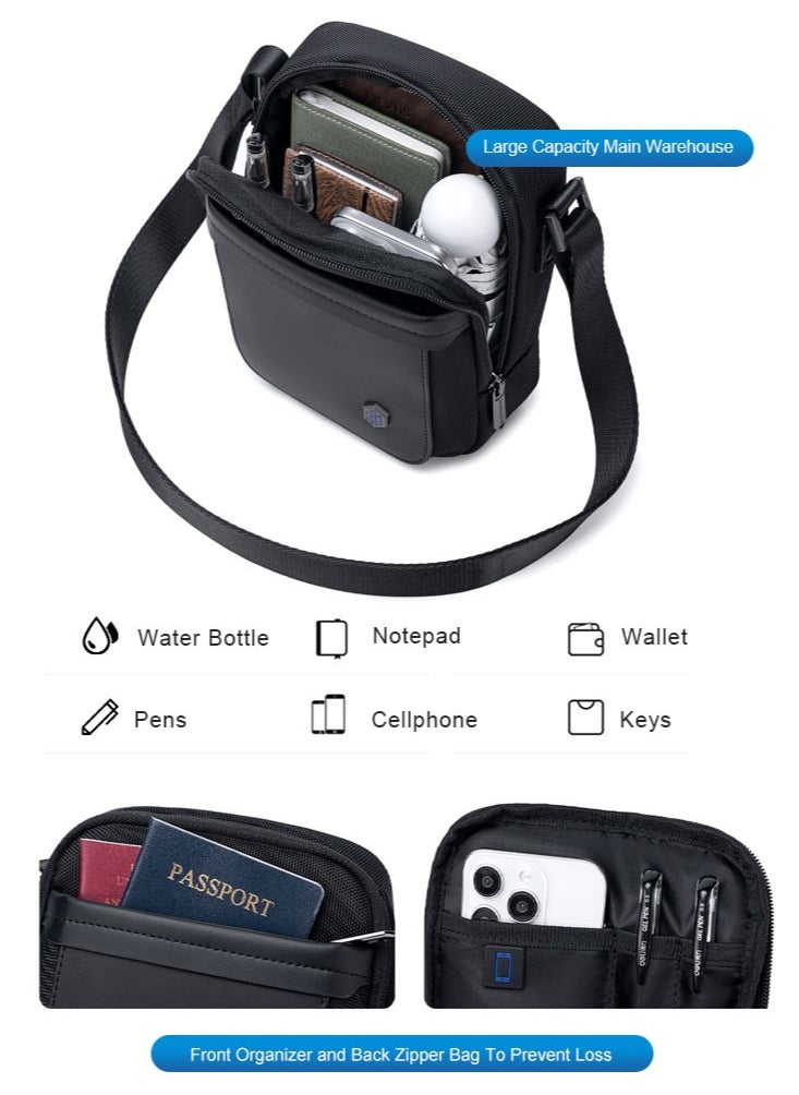 ARCTIC HUNTER - Lightweight Crossbody Sling Bag, Small Work Office Messenger Bag for Men, Black - Image 1