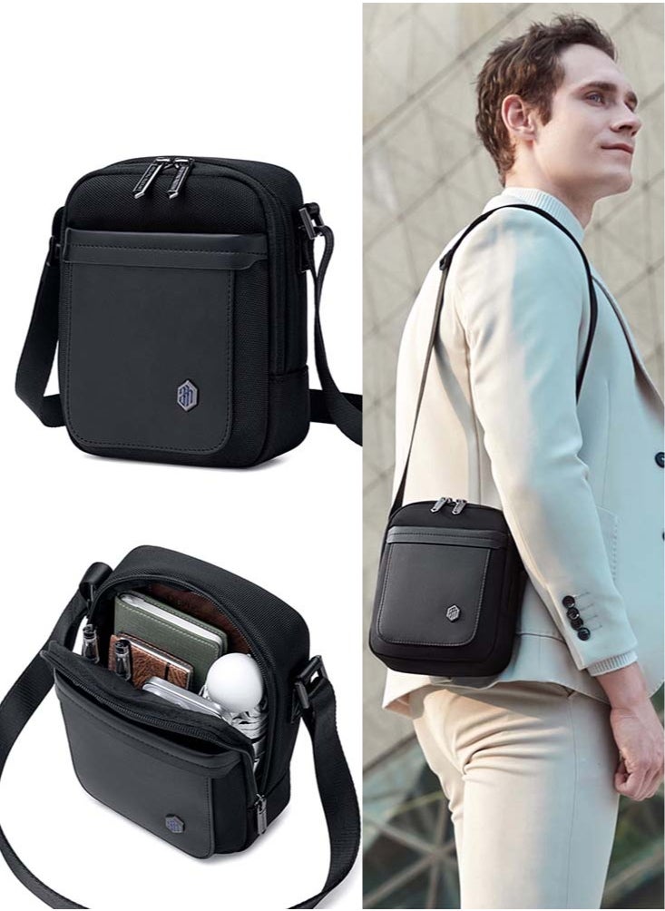 ARCTIC HUNTER - Lightweight Crossbody Sling Bag, Small Work Office Messenger Bag for Men, Black - Image 1