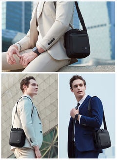 ARCTIC HUNTER Lightweight Crossbody Sling Bag, Small Work Office Messenger Bag for Men, Black  - Image 2