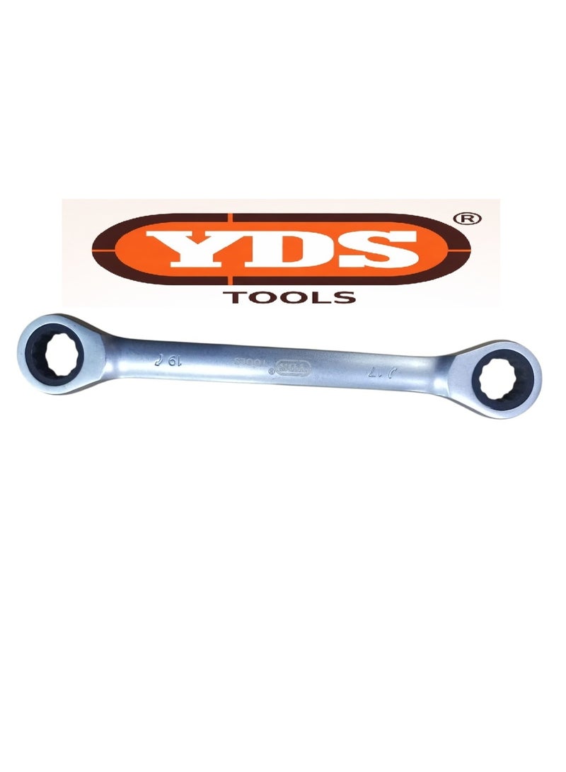 YDS Tools 17×19 mm Double Ring Ratcheting Wrench, Chrome Vanadium – Model 10006116 – Weight 275 g - Image 1