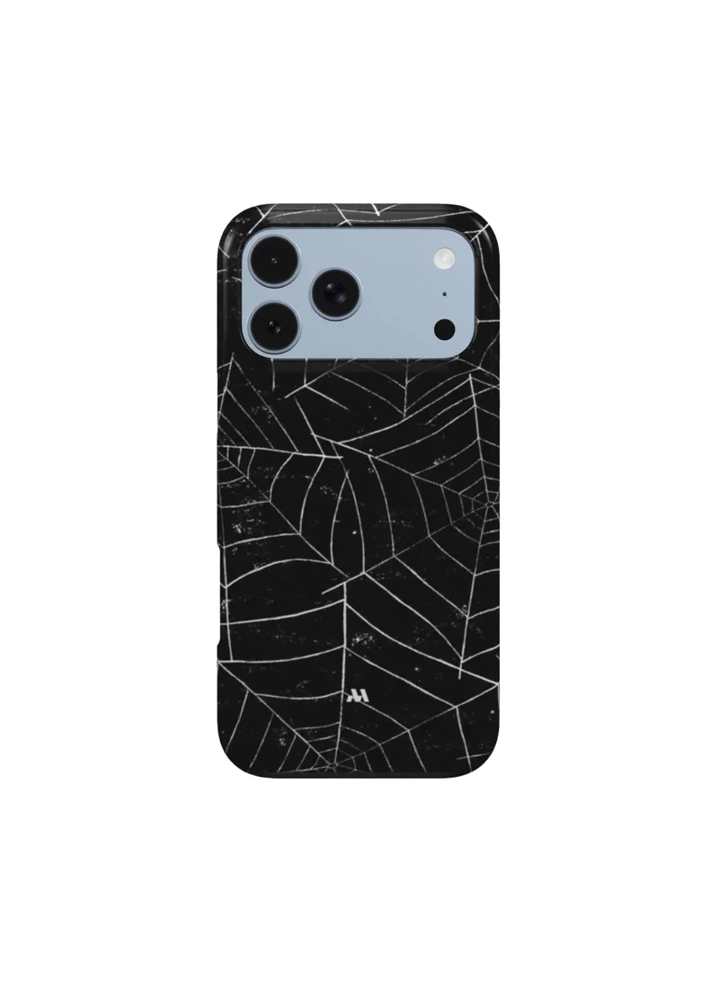 موبكوس غطاء هاتف بتصميم "خيوط العنكبوت الشريرة" (Wicked Webs) للهالوين مخصص لهاتف iPhone 18 Pro، وهو غطاء واقٍ هجين مزدوج الطبقات ومقاوم للصدمات.