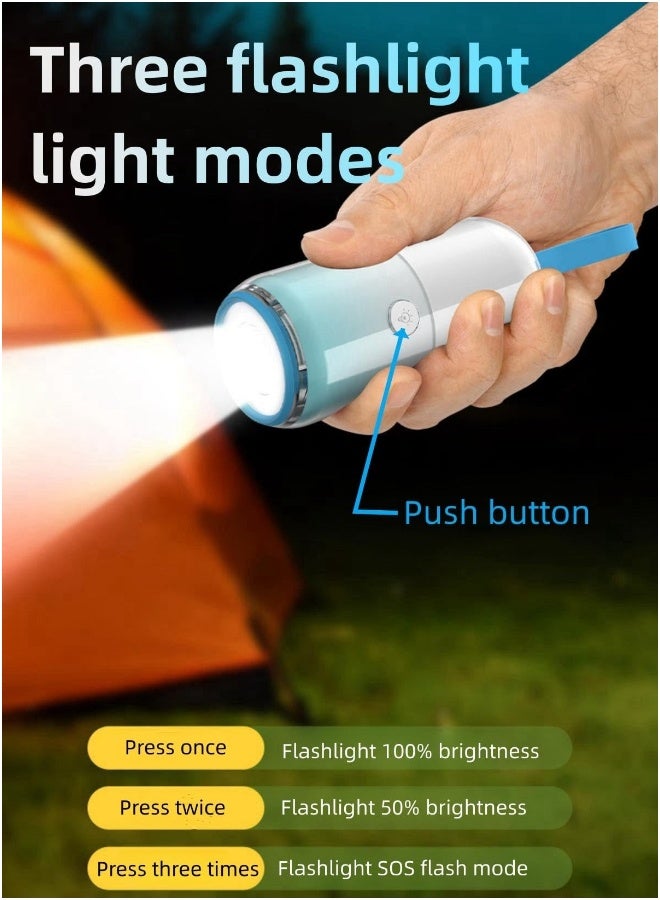 Camping Flashlight, Mini Camping Lantern, Rechargeable LED Flashlight, Multifunctional Flashlight with Night Light/SOS Light/Camping Light/RGB Light, for Hiking/Camping/Emergency/Home - Image 1