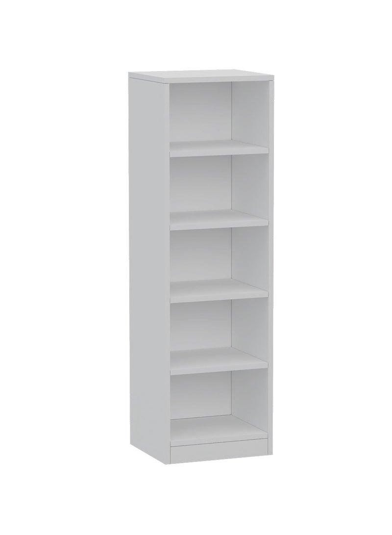 Mahmayi Mahmayi Wooden Storage Display Shelves 5-Tier Freestanding, Top Shelf for Decoration Ideal for Storing and Displaying your possessions - White - Image 1
