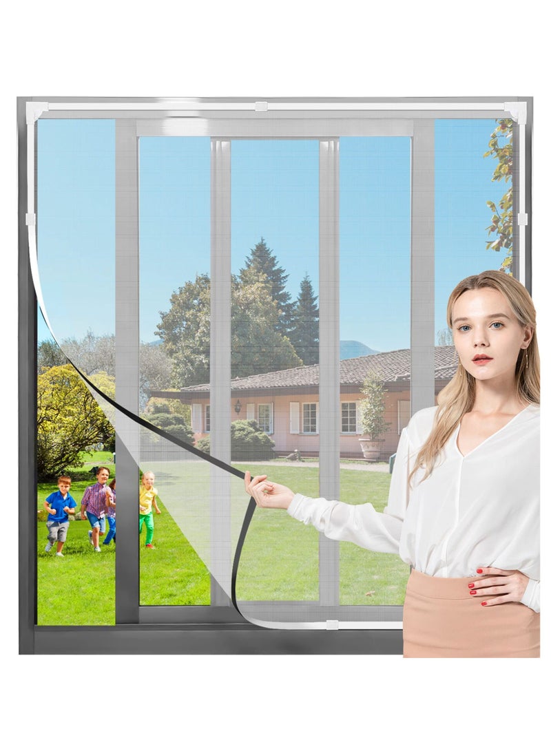 واي آند دي Adjustable Magnetic Window Screen, DIY Fly Screen Max 39.4” x 47.3”Fits Any Smaller Size Easy Installation Keep Bugs/Flys/Mosquitoes Out - Image 1