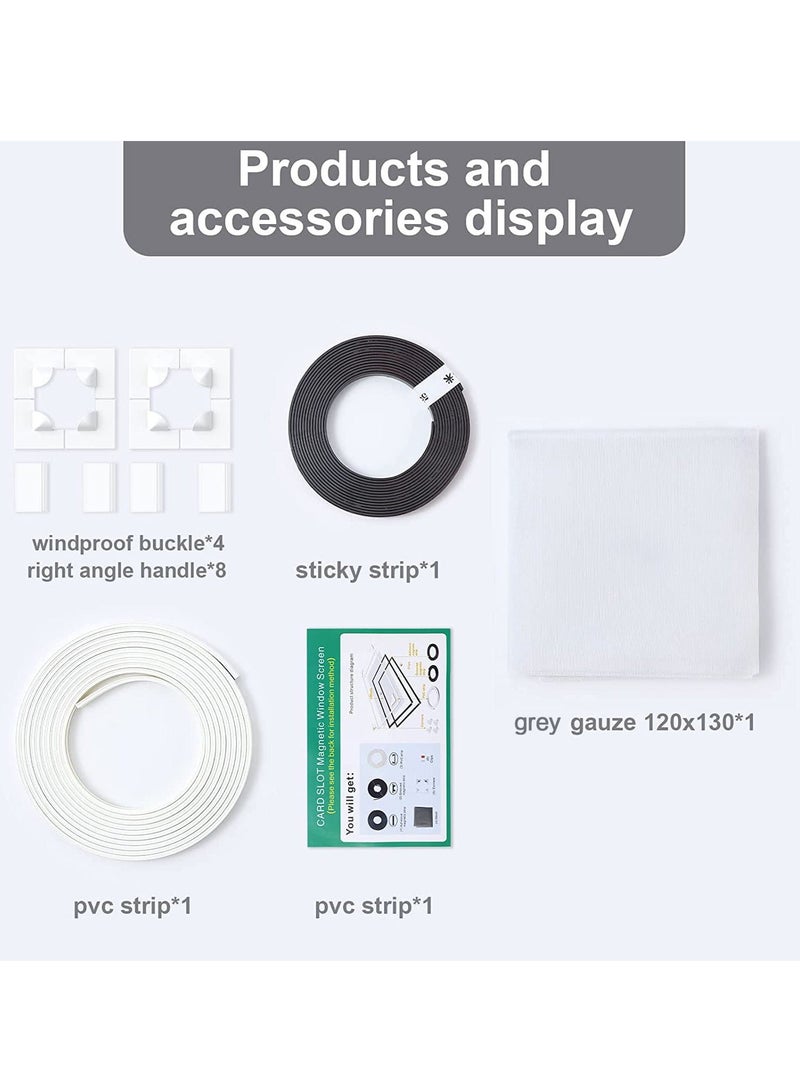 واي آند دي Adjustable Magnetic Window Screen, DIY Fly Screen Max 39.4” x 47.3”Fits Any Smaller Size Easy Installation Keep Bugs/Flys/Mosquitoes Out - Image 5