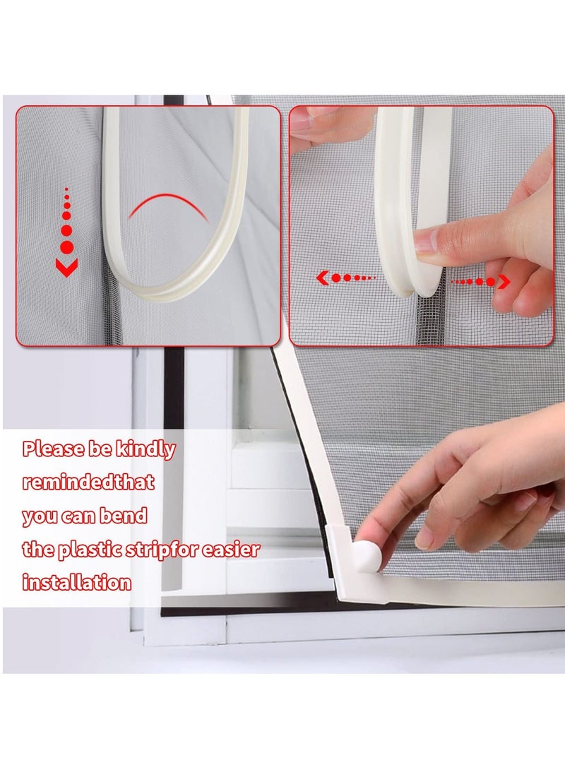 واي آند دي Adjustable Magnetic Window Screen, DIY Fly Screen Max 39.4” x 47.3”Fits Any Smaller Size Easy Installation Keep Bugs/Flys/Mosquitoes Out - Image 3