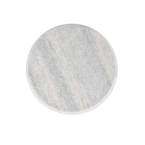 RBY Pure White Marble Chakla (Chopping Board) 9.5 Inch Rolling Board Polpat for Cutting Chopping and Rolling - Image 1