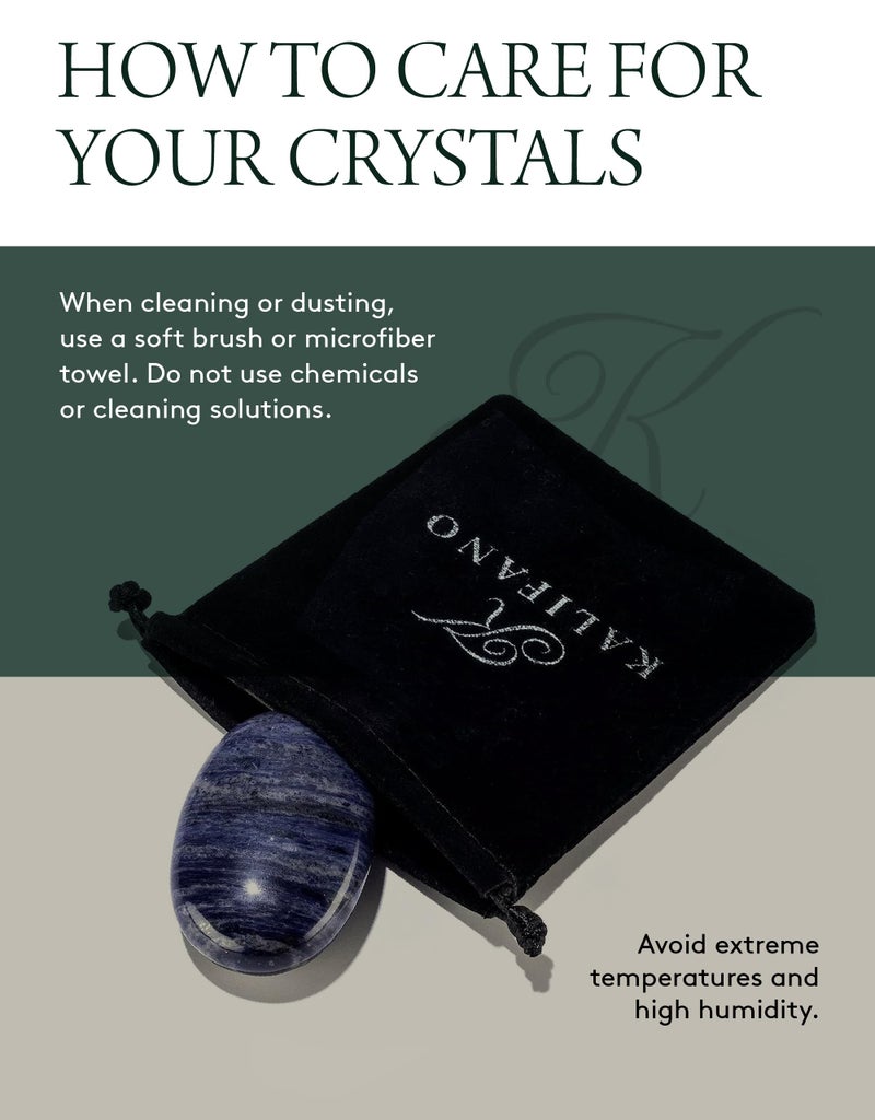 KALIFANO Sodalite Palm Stone - High Energy Iron Sodlita with Healing Properties (Information Card) Reiki Crystal Used for Increased Self Esteem - Image 5