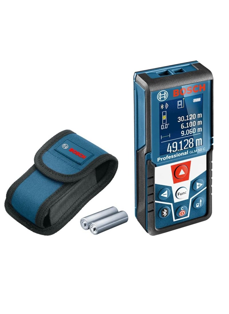 بوش جهاز قياس بالليزر احترافي مع تطبيق GLM 50 C أزرق/أسود 50 متر  - Image 1