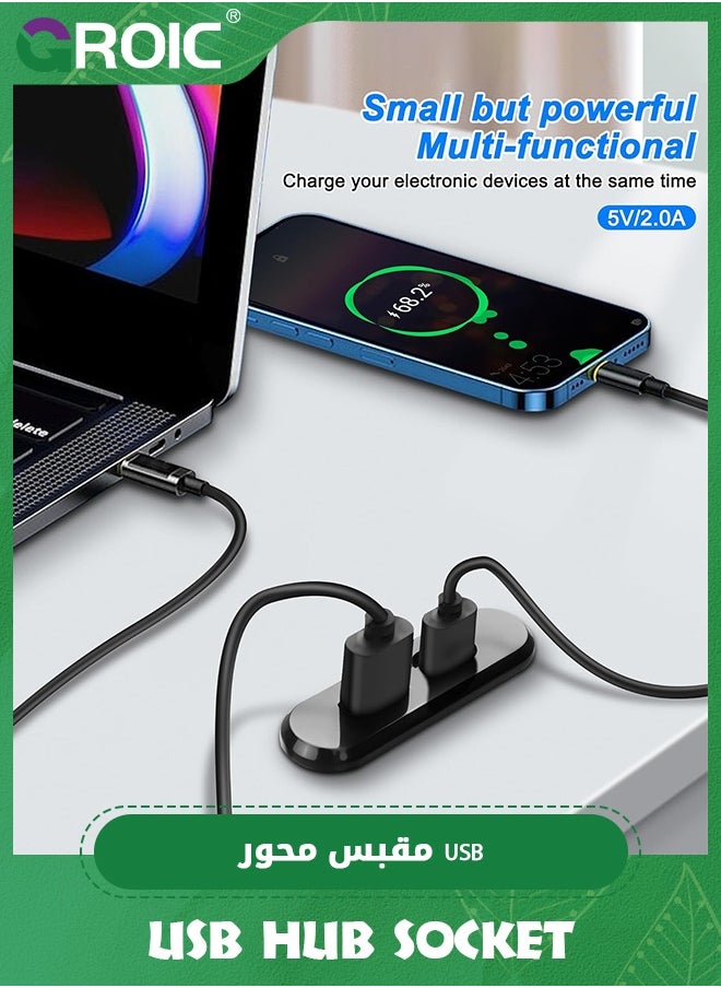 GROIC USB Hub Socket, USB C Desk Power Grommet Outlet 5V/2A USB/Type-C Embedded Charging Port, Desktop Charger Scoket Station for Sofa Table Bedside Table Workbench Office Home 1.2 m  - Image 5