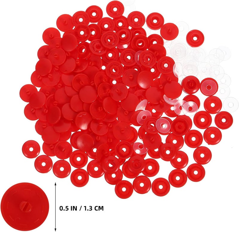 OSOLADY 100 Sets Red Plastic Snap Button Kit for Clothes Sewing Fasteners, No-sew Snap Closures for DIY Crafting and Clothing Repair - Image 2
