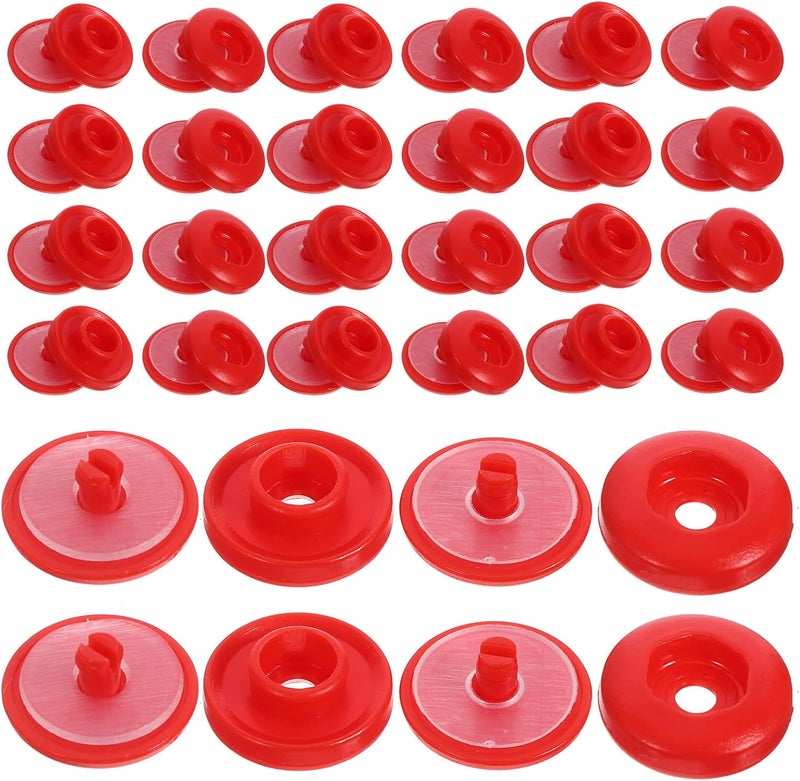 OSOLADY 100 Sets Red Plastic Snap Button Kit for Clothes Sewing Fasteners, No-sew Snap Closures for DIY Crafting and Clothing Repair - Image 1