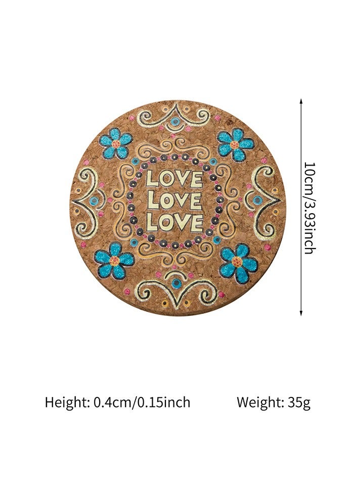 4pcs Heat Resistant Natural Cork Coasters and Placemats - Absorbent and Reusable for Cold Drinks, Wine Glasses, Plants, Cups, and Mugs  - Image 2