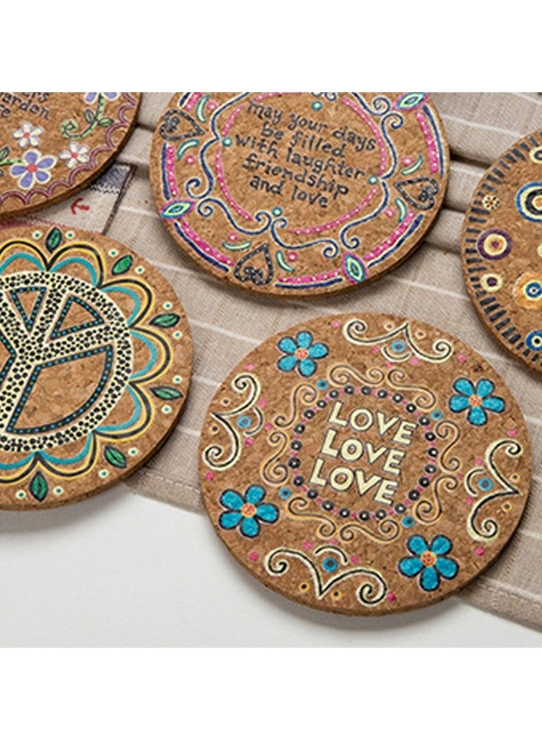 4pcs Heat Resistant Natural Cork Coasters and Placemats - Absorbent and Reusable for Cold Drinks, Wine Glasses, Plants, Cups, and Mugs  - Image 4