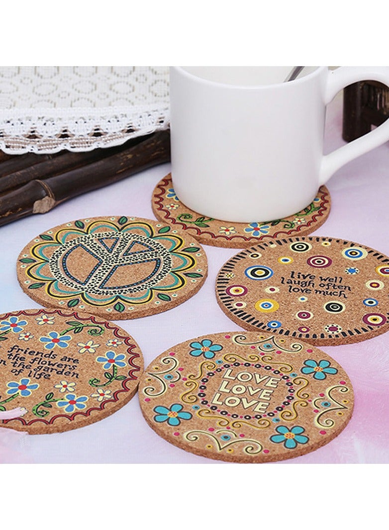 4pcs Heat Resistant Natural Cork Coasters and Placemats - Absorbent and Reusable for Cold Drinks, Wine Glasses, Plants, Cups, and Mugs  - Image 5