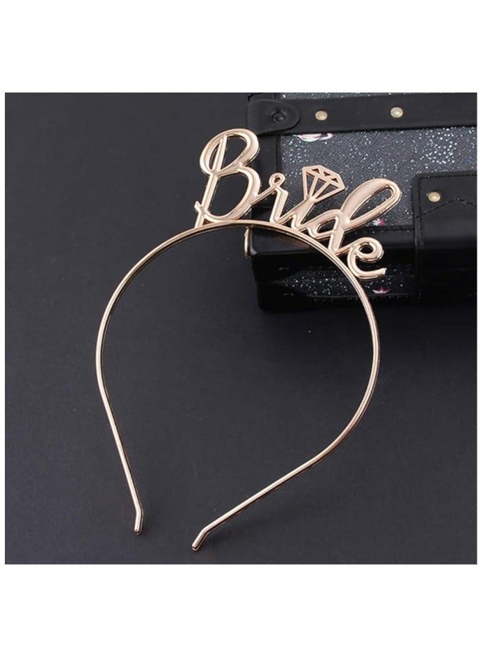 Ginger Ray 4 Pack Bridal Decoration Set Bridal Belt Headband Tiara Bridal Veil with Comb Tiara Banner Body Sticker Bridal Gift Decoration Wedding Set  - Image 5