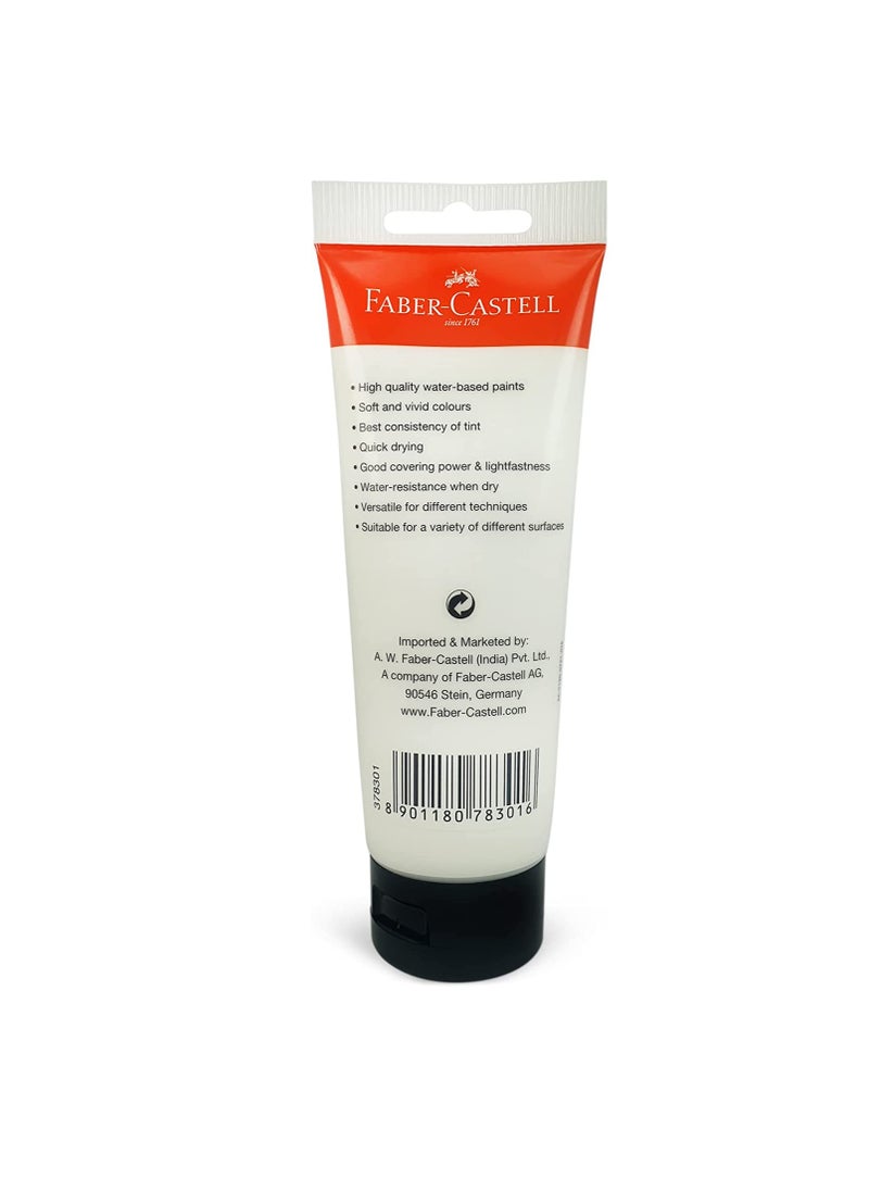FABER-CASTELL Faber-Castell Acrylic Colour Paint 120 ml Tube White  - Image 2