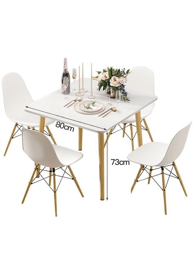 Modern White Dining Table with Spacious Tabletop, Thickened Panels & Sturdy Load-Bearing Legs, Stylish Kitchen Dining Table for Home, Kitchen (Square, SCF-NB-8080) - Image 3