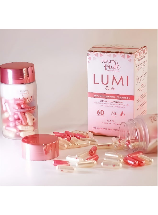 lumi glutathione capsule benefits and side effects Beauty Vault BEAUTY VAULT LUMI 24H Glutathione Capsules (Made in Japan) –  60 Capsules Dietary Supplement with Glutathione, Sunbiot Protein & Boodlive  Collagen for Skin Brightening & Daily Beauty Support