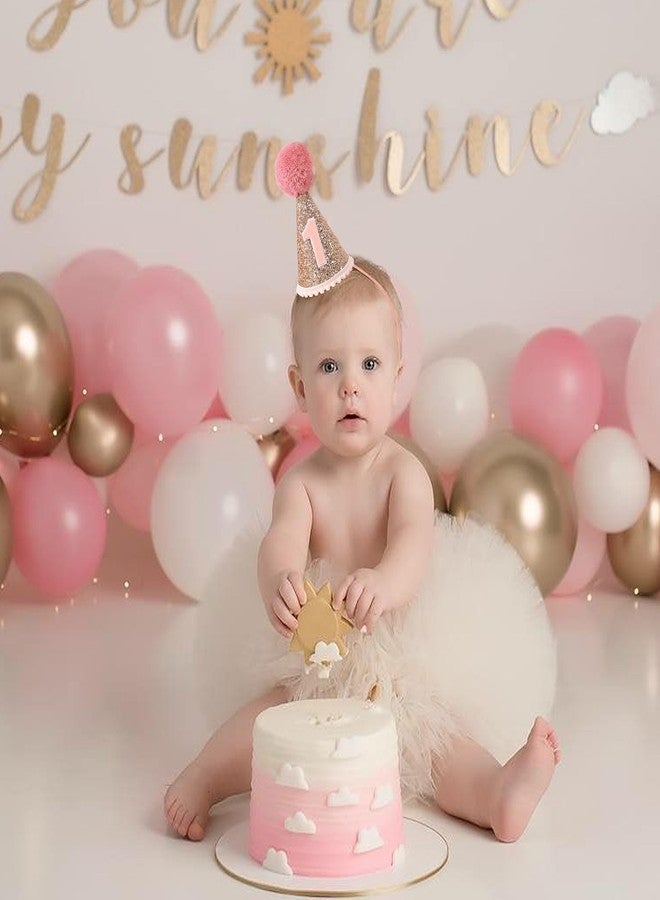 Agkvw Rose Gold 1st Birthday Crown and Cake Smash Props - Girls' Party Hat, Pink Glitter Decorations - Image 5