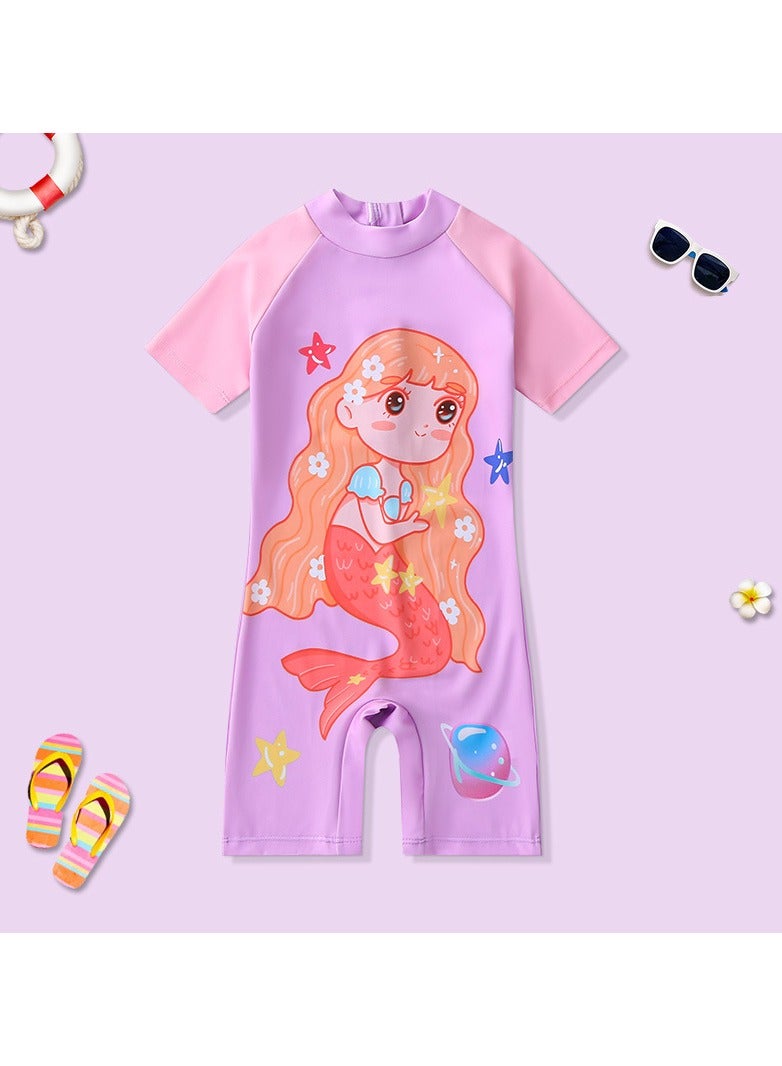 YD Long Sleeved Beach Sunscreen Children's One Piece Swimsuit - Image 1