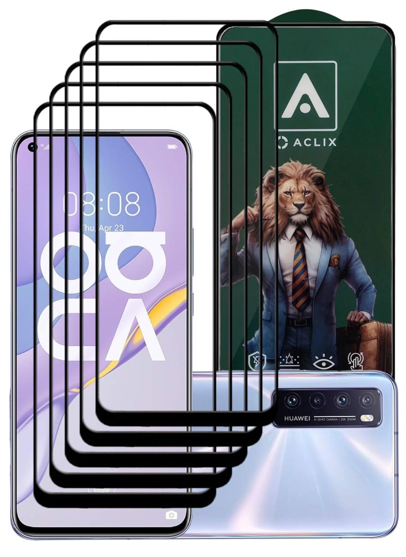 ACLIX 5 Pieces Antistatic ESD Dustproof Premium Quality High Definition Tempered Glass Screen Protector Designed For Huawei nova 7 5G - Image 1