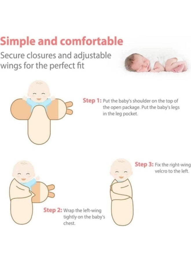 Generic 3-Pack Baby Swaddle Wrap Sleep Sacks, Newborn Swaddlers Blanket Wrap, Breathable and Skin-Friendly Cotton, Baby Swaddle 0-3 Months  - Image 5
