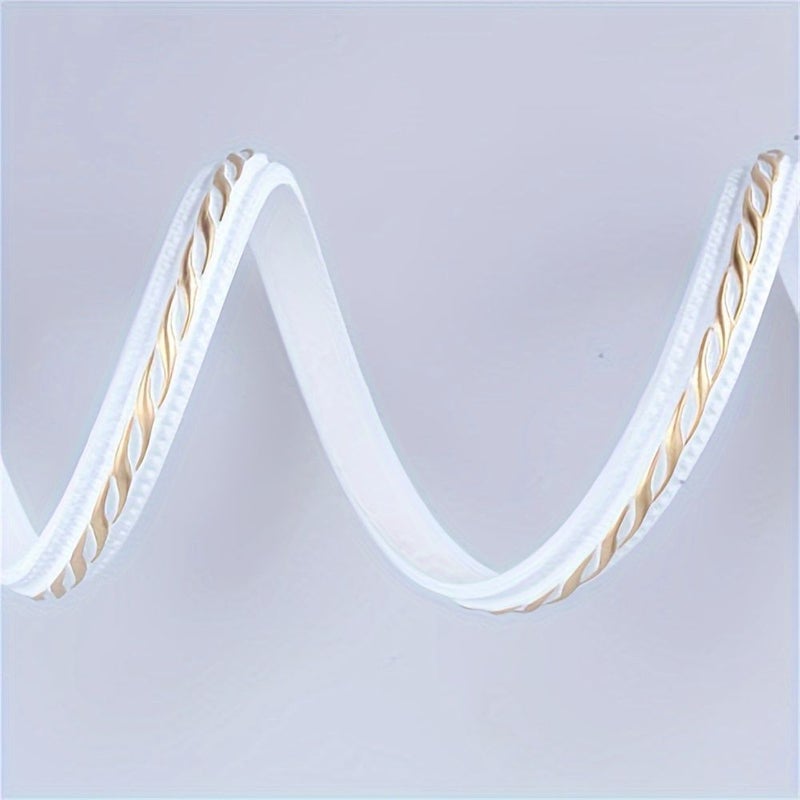 Mirror Picture Frame Decor Edging Line Self Adhesive Punch Free Soft PVC White Wall Trim - Image 5