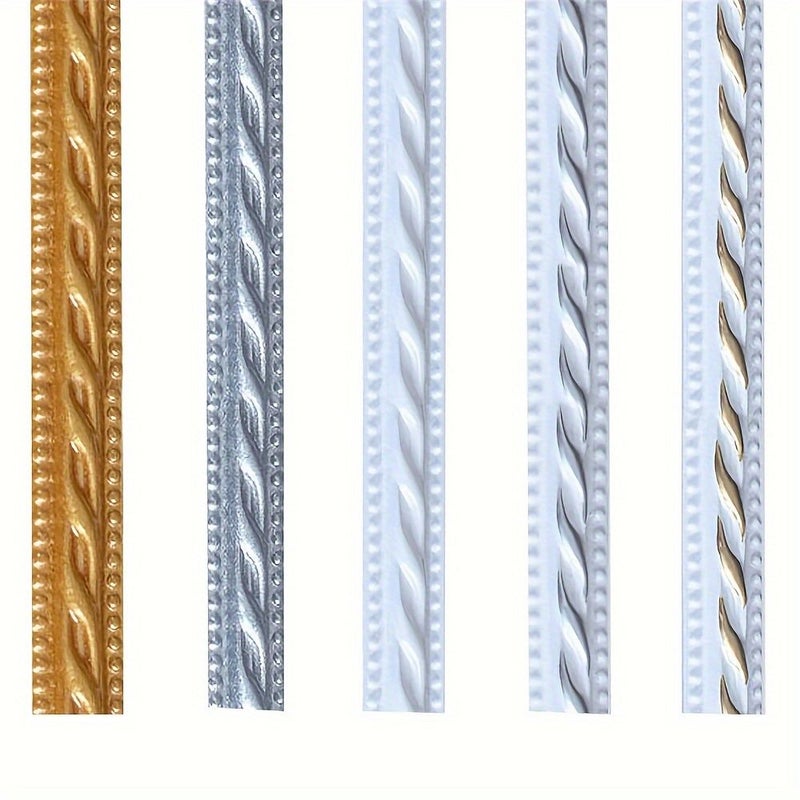 Mirror Picture Frame Decor Edging Line Self Adhesive Punch Free Soft PVC White Wall Trim - Image 4
