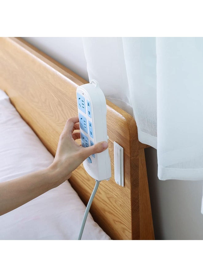 4 Pack Self-Adhesive Power Strip Holder, No-Drill Wall Mount Socket Organizer, Extension Block Holder for Home, Kitchen, and Office - Image 2