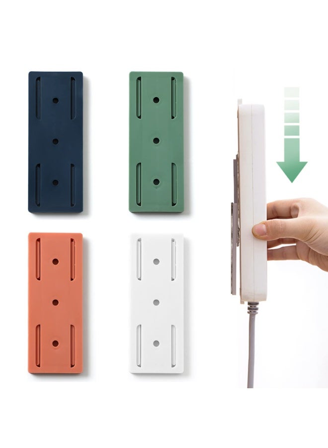 4 Pack Self-Adhesive Power Strip Holder, No-Drill Wall Mount Socket Organizer, Extension Block Holder for Home, Kitchen, and Office - Image 1