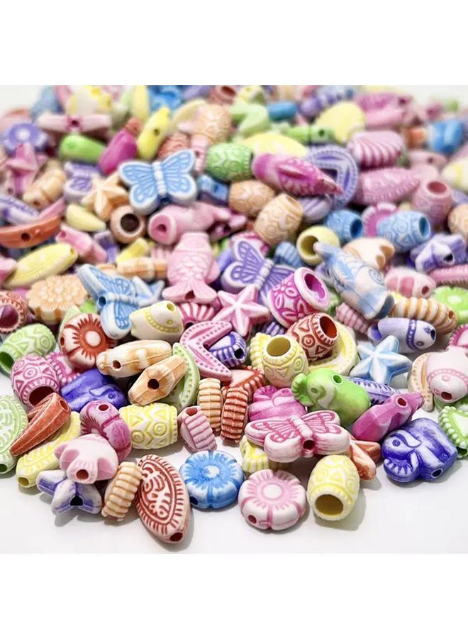 30 جرام 100 قطعة تشكيلة خرز أكريليك سلسلة المحيطات لحرف صنع المجوهرات DIY - Image 1