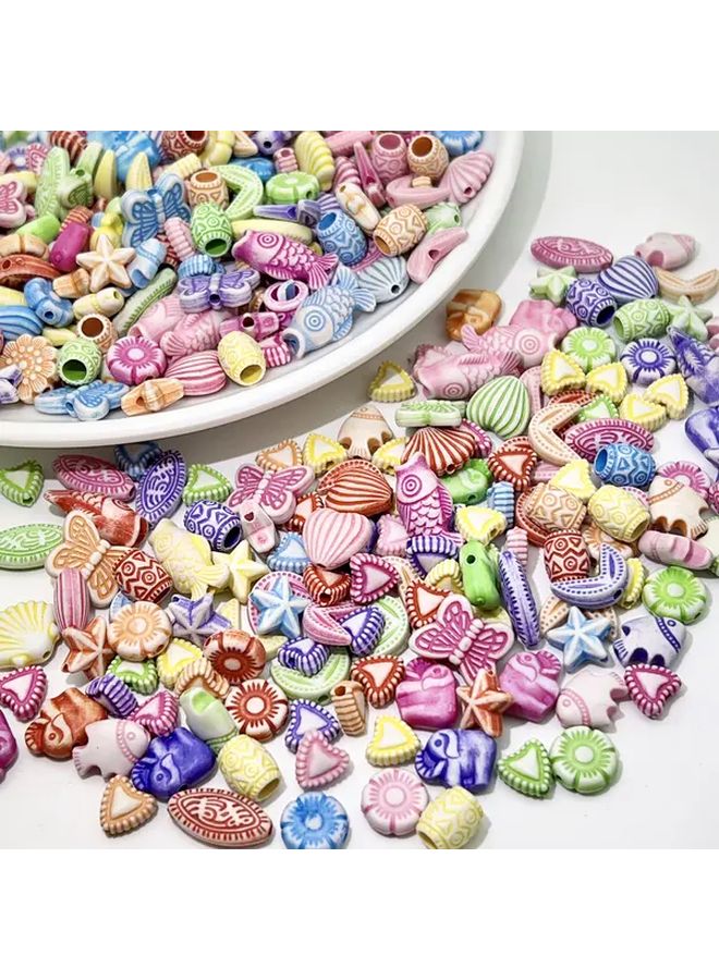 30 جرام 100 قطعة تشكيلة خرز أكريليك سلسلة المحيطات لحرف صنع المجوهرات DIY - Image 3