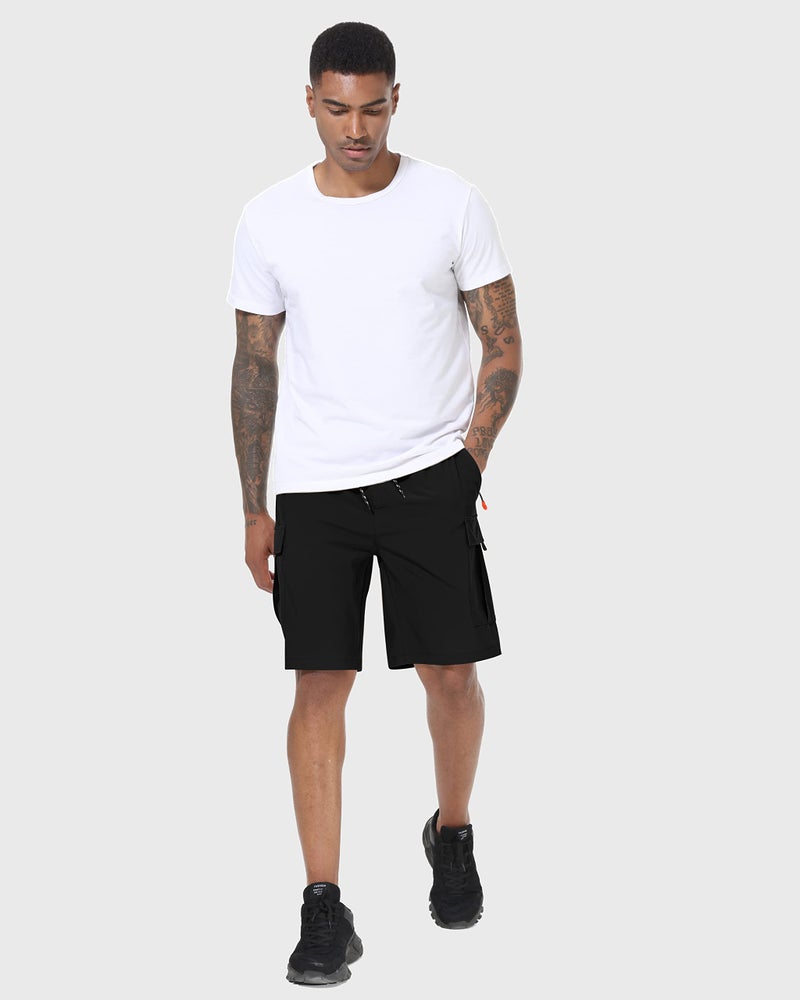 INNERBUT Men's Cargo Shorts Quick Dry Lightweight Stretch Hiking Shorts for Men with 5 Pockets No Lining Black - Image 2