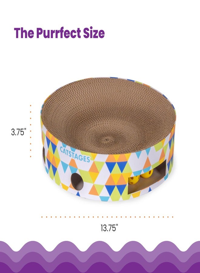 Catstages Bowl Track Scratcher Cat Ball Track Scratcher and Lougner, Multicolored - Image 5