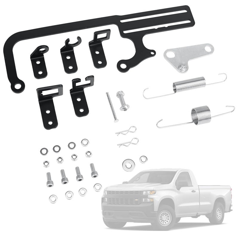 Parfyter 304147 EZ EFI Cable Mount Kit Carburetor Throttle Cable Mount for GM 700R4 transfer Black,Automatic Transmission TV Cables Transmissions Throttle Bracket - Image 5