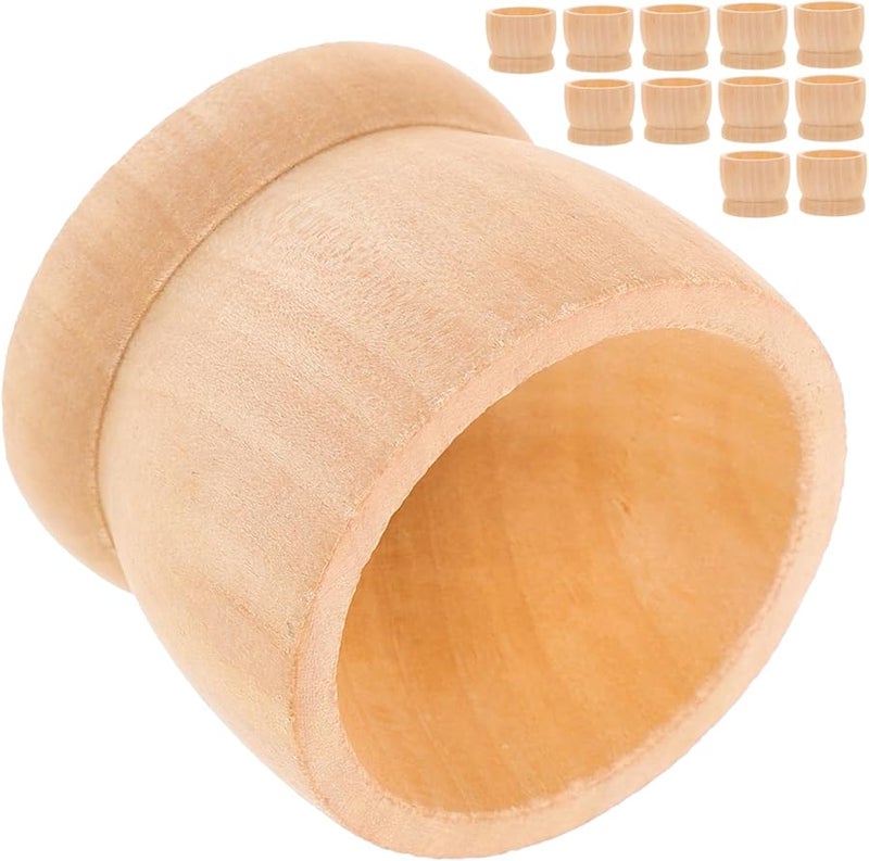 Wooden Easter Egg Decor Stand 15pcs Egg Cup Holder DIY Craft Breakfast Display - Image 2
