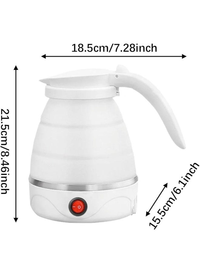 Tradeo Portable Collapsible Electric Kettle - 600ml Foldable Travel Water Boiler for Camping & Home - White - Image 2