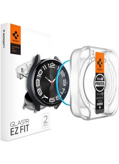 Spigen Glastr Ez Fit for Samsung Galaxy Watch 6 Classic 43mm Tempered Glass Screen Protector with Auto Align Technology Install Kit - 2 Pack  - Image 1